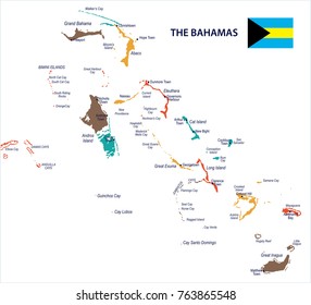 Bahamas Map Flag High Detailed Vector Stock Vector (Royalty Free ...