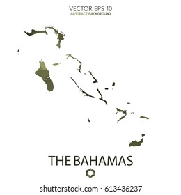 The Bahamas map in geometric polygonal military style.Abstract tessellation,modern design background. Vector illustration eps 10.