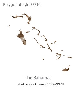 Bahamas map in geometric polygonal style.Abstract gems triangle,modern design background.Vector illustration EPS10