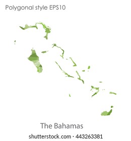 Bahamas map in geometric polygonal style.Abstract gems triangle,modern design background.Vector illustration EPS10