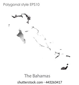 Bahamas map in geometric polygonal style.Abstract gems triangle,modern design background.Vector illustration EPS10