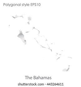 Bahamas map in geometric polygonal style.Abstract gems triangle,modern design background.Vector illustration EPS10