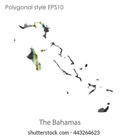 Bahamas map in geometric polygonal style.Abstract gems triangle,modern design background.Vector illustration EPS10