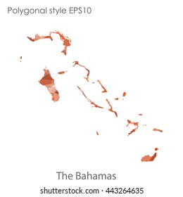 Bahamas map in geometric polygonal style.Abstract gems triangle,modern design background.Vector illustration EPS10