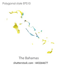 Bahamas map in geometric polygonal style.Abstract gems triangle,modern design background.Vector illustration EPS10