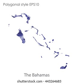 Bahamas map in geometric polygonal style.Abstract gems triangle,modern design background.Vector illustration EPS10