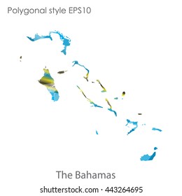 Bahamas map in geometric polygonal style.Abstract gems triangle,modern design background.Vector illustration EPS10