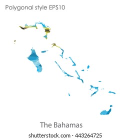 Bahamas map in geometric polygonal style.Abstract gems triangle,modern design background.Vector illustration EPS10