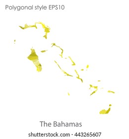 Bahamas map in geometric polygonal style.Abstract gems triangle,modern design background.Vector illustration EPS10