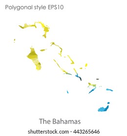 Bahamas map in geometric polygonal style.Abstract gems triangle,modern design background.Vector illustration EPS10