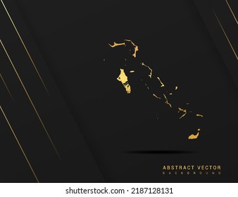 Mapa de Bahamas de estilo de gradiente dorado vectorial Ilustración.
