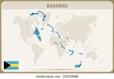BAHAMAS map graphic design, Vector.
