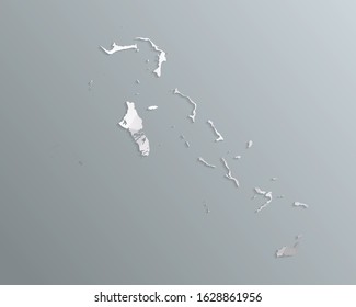 The Bahamas map gray in polygonal style on gradient background. isolated vector illustration eps 10.