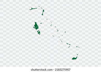 Bahamas Map green Color on White Background quality files Png