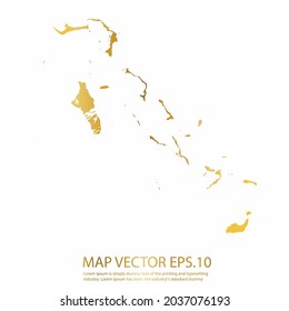 Bahamas map High Detailed on white background. gold gradient color. Abstract design vector illustration eps 10