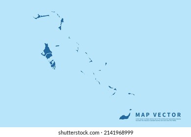 Bahamas map High Detailed on blue sky background. Abstract design vector illustration eps 10