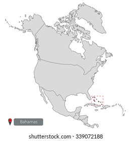 Bahamas Map of North America