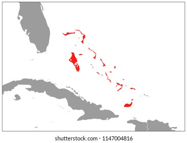 Bahamas map on gray base 