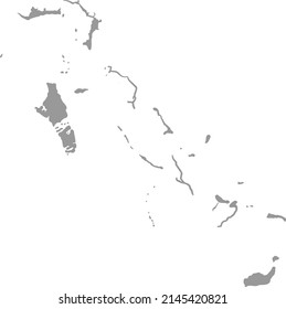 Bahamas map on  png or transparent  background. vector illustration