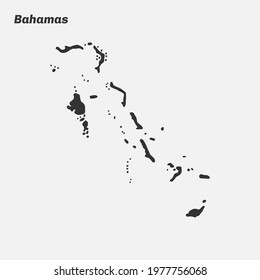 Bahamas map silhouette. Vector illustration.