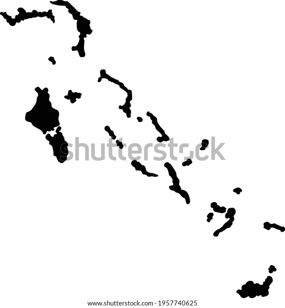 Bahamas Map Silhouette Vector Isolated On Stock Vector (Royalty Free ...