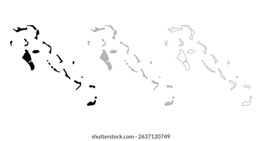 Bahamas map vector illustration on white background