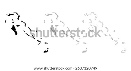 Bahamas map vector illustration on white background