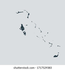 bahamas map vector, isolated on gray background