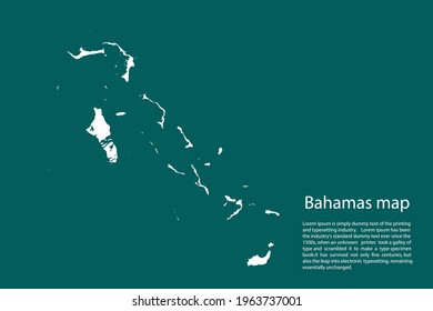 Mapa vectorial de Bahamas, aislado en el fondo verde