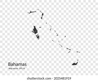 Bahamas-Karte, Vektorgrafik einzeln auf transparentem Hintergrund