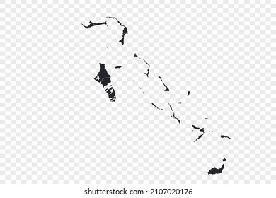 Bahamas map vector, isolated on transparent background