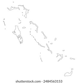 Bahamas map. Map of Bahamas in white color