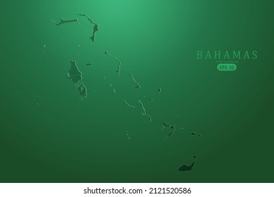 Bahamas Map - World Map International vector template with High detailed and Green gradient color isolated on green background for design, infographic - Vector illustration eps 10