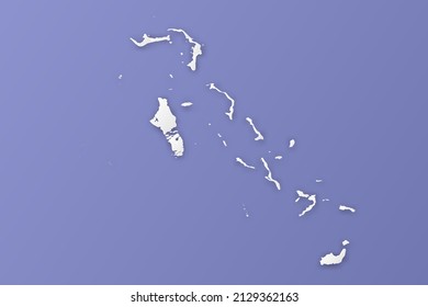 Mapa de Bahamas - Mapa mundial Planilla vectorial internacional con estilo de papel que incluye sombra y color blanco sobre fondo morado para diseño, infografía, banner - Ilustración vectorial eps 10