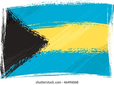Bahamas national flag created in grunge style