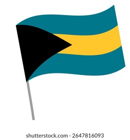 Bandeira nacional das Bahamas flui com mastro