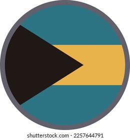 Bahamas national flag icon vector Illustration material