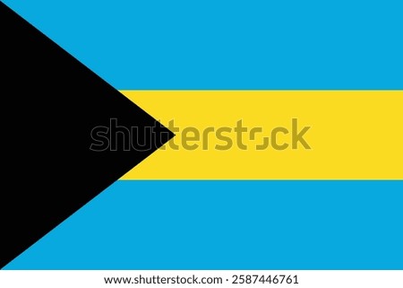 Bahamas national flag. A rectangular Bahamas flag icon vector illustration. Standard Size.
