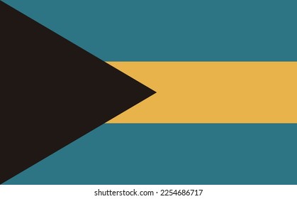 Bahamas national flag  vector Illustration material