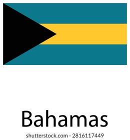 Bahamas official flag vector illustration with caribbean national government