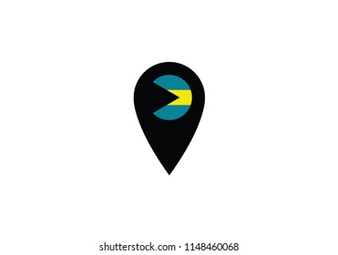 Bahamas pin navigation label map