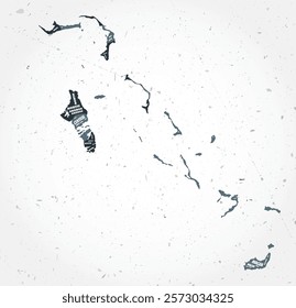 Bahamas regions word clouds. Country shape on textured background. Bahamas design in typographic style. Classy vector illustration.