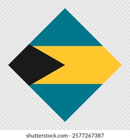 Bahamas rhombus flag. Vector illustration.