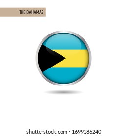 The Bahamas round flag vector design template