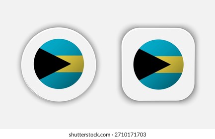Icono de Botón de bandera nacional redondeado de Bahamas
