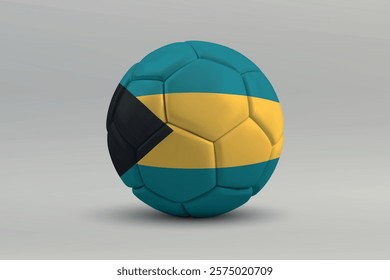 Bahamas soccer ball featuring the national flag design on a gray background