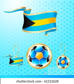 Bahamas soccer vector flag banner