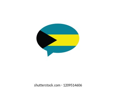 Bahamas speech bubble language symbol national flag