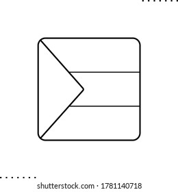 Bahamas square flag, vector icon in outlines 