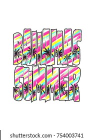 bahamas summer colored poster vector illustration